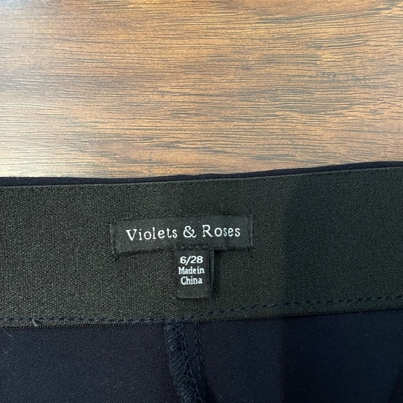 Violets & Roses Navy Straight Leg Work Pants Size 6/28 - Picture 2 of 4